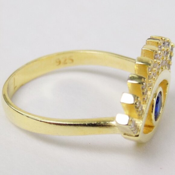 new in box! evil eye bling boho protection bohemian trendy big statement ring - Picture 5 of 6
